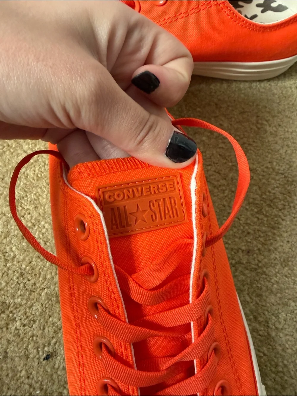 Converse Low-Top Orange Canvas Sneakers with White Toe